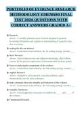 PORTFOLIO OF EVIDENCE RESEARCH&NewLine;METHODOLOGY HMEMS80 FINAL&NewLine;TEST 2026 QUESTIONS WITH&NewLine;CORRECT ANSWERS GRADED A