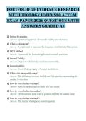PORTFOLIO OF EVIDENCE RESEARCH&NewLine;METHODOLOGY HMEMS80 ACTUAL&NewLine;EXAM PAPER 2026 QUESTIONS WITH&NewLine;ANSWERS GRADED A&plus;