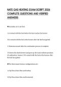 NATE GAS HEATING EXAM SCRIPT 2026&NewLine;COMPLETE QUESTIONS AND VERIFIED&NewLine;ANSWERS&NewLine;