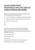 PORTAGE LEARNING NURS231&NewLine;PATHOPHYSIOLOGY FINAL STUDY GUIDE 2026&NewLine;COMPLETE QUESTIONS AND ANSWERS