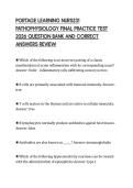 PORTAGE LEARNING NURS231&NewLine;PATHOPHYSIOLOGY FINAL PRACTICE TEST&NewLine;2026 QUESTION BANK AND CORRECT&NewLine;ANSWERS REVIEW