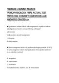 PORTAGE LEARNING NURS231&NewLine;PATHOPHYSIOLOGY FINAL ACTUAL TEST&NewLine;PAPER 2026 COMPLETE QUESTIONS AND&NewLine;ANSWERS GRADED A&plus;