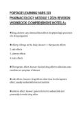 PORTAGE LEARNING NURS 251&NewLine;PHARMACOLOGY MODULE 1 2026 REVISION&NewLine;WORKBOOK COMPREHENSIVE NOTES A&plus;