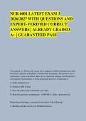 NUR 6001 LATEST EXAM 3 &NewLine;2026&sol;2027 WITH QUESTIONS AND &NewLine;EXPERT-VERIFIED CORRECT &NewLine;ANSWERS &vert; ALREADY GRADED &NewLine;A&plus; &vert; GUARANTEED PASS