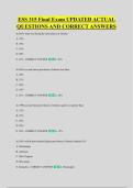 ESS 315 Final Exam UPDATED ACTUAL &NewLine;QUESTIONS AND CORRECT ANSWERS