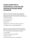 PORTAGE LEARNING NURS 231&NewLine;PATHOPHYSIOLOGY 2 EXAM 2026 LIKELY&NewLine;QUESTIONS WITH DETAILED ANSWER&NewLine;EXPLANATIONS
