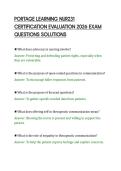 PORTAGE LEARNING NUR231&NewLine;CERTIFICATION EVALUATION 2026 EXAM&NewLine;QUESTIONS SOLUTIONS