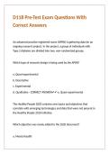 D118 Pre-Test Exam Questions With Correct Answers