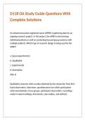 D118 OA Study Guide Questions With Complete Solutions 