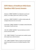 D393 History of Healthcare WGU Exam Questions With Correct Answers