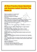 JD Next Practice Exam Questions and Answers Latest Versions Top Rated A&plus;