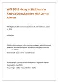 WGU D393 History of Healthcare in America Exam Questions With Correct Answers 