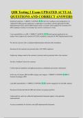 QIR Testing 2 Exam UPDATED ACTUAL &NewLine;QUESTIONS AND CORRECT ANSWERS