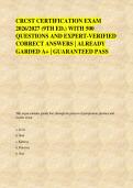 CRCST CERTIFICATION EXAM &NewLine;2026&sol;2027 &lpar;9TH ED&period;&rpar; WITH 500 &NewLine;QUESTIONS AND EXPERT-VERIFIED &NewLine;CORRECT ANSWERS &vert; ALREADY &NewLine;GARDED A&plus; &vert; GUARANTEED PASS 
