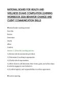 NATIONAL BOARD FOR HEALTH AND&NewLine;WELLNESS EXAMS COMPILATION LEARNING&NewLine;WORKBOOK 2026 BEHAVIOR CHANGE AND&NewLine;CLIENT COMMUNICATION SKILLS&NewLine;
