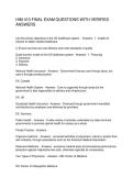 HIM 410 FINAL EXAM QUESTIONS WITH VERIFIED ANSWERS