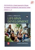 TEST BANK For A Topical Approach to Lifespan Development 11th Edition By John Santrock&vert; Verified Chapter's 1 - 17 &vert;Axe your exam on your first attempt&excl;&excl;&excl;