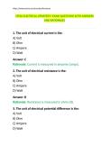 CFESA ELECTRICAL UPDATED&excl;&excl;&excl; EXAM QUESTIONS WITH ANSWERS AND RATIONALES