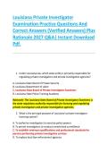 Louisiana Private Investigator &NewLine;Examination Practice Questions And &NewLine;Correct Answers &lpar;Verified Answers&rpar; Plus &NewLine;Rationale 2027 Q&A&vert; Instant Download &NewLine;Pdf&period;