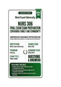 NURS 306 Exam 1&comma; Exam 2 & Final Exam Bundled Expanding Family and Community Questions And Answers 2026&sol;2027 West Coast University