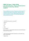 DHN 101 Exam 1 Study Guide -&NewLine;Latest Practice Questions&comma; Answers & Detailed Solutions Comprehensive Exam Prep- 2026&sol;2027 &NewLine;Graded A&plus;&NewLine;