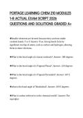 PORTAGE LEARNING CHEM 210 MODULES&NewLine;1&ndash;8 ACTUAL EXAM SCRIPT 2026&NewLine;QUESTIONS AND SOLUTIONS GRADED A&plus;