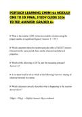 PORTAGE LEARNING CHEM 104 MODULE&NewLine;ONE TO SIX FINAL STUDY GUIDE 2026&NewLine;TESTED ANSWERS GRADED A&plus;