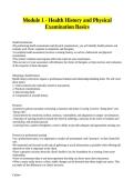Module 1 - Health History and Physical Examination Basics