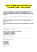 Chapter 30 Health Assessment and Physical Examination NCLEX Style Questions
