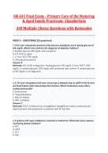 NR 601 Final Exam &ndash; Primary Care of the Maturing &NewLine;& Aged Family Practicum- Chamberlain &NewLine;100 Multiple-Choice Questions with Rationales 