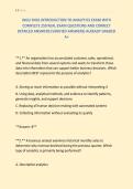 WGU D491 INTRODUCTION TO ANALYTICS EXAM WITH &NewLine;COMPLETE 250 REAL EXAM QUESTIONS AND CORRECT &NewLine;DETAILED ANSWERS &lpar;VERIFIED ANSWERS&rpar; ALREADY GRADED &NewLine;A&plus;