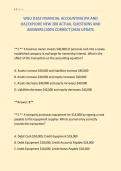 WGU D102 FINANCIAL ACCOUNTING&vert;PA AND &NewLine;OA&vert;EXPLORE NEW 200 ACTUAL QUESTIONS AND &NewLine;ANSWERS&vert;100&percnt; CORRECT&vert;2026 UPDATE 