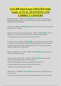 LGS 200 Final Exam UPDATED Study &NewLine;Guide ACTUAL QUESTIONS AND &NewLine;CORRECT ANSWERS