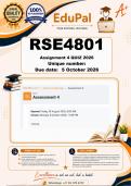 RSE4801 Assignment 4 QUIZ &lpar;COMPLETE ANSWERS&rpar; 2026 - DUE 5 October 2026