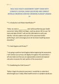 WGU D222 HEALTH ASSESSMENT SCRIPT EXAM WITH &NewLine;COMPLETE 250 REAL EXAM QUESTIONS AND CORRECT &NewLine;DETAILED ANSWERS &lpar;VERIFIED ANSWERS&rpar; ALREADY GRADED &NewLine;A&plus;