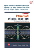 Solution Manual For Canadian Income Taxation  2026&sol;2027 27th Edition &lpar; Abraham Iqbal William  Buckwold&comma; 2026&rpar; All Chapters &vert; Newest Edition