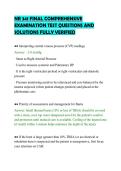 NR 341 FINAL COMPREHENSIVE&NewLine;EXAMINATION TEST QUESTIONS AND&NewLine;SOLUTIONS FULLY VERIFIED&NewLine;