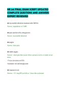 NR 341 FINAL EXAM SCRIPT UPDATED&NewLine;COMPLETE QUESTIONS AND ANSWERS&NewLine;EXPERT REVIEWED&NewLine;