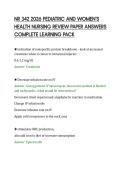 NR 342 2026 PEDIATRIC AND WOMEN&rsquo;S&NewLine;HEALTH NURSING REVIEW PAPER ANSWERS&NewLine;COMPLETE LEARNING PACK&NewLine;
