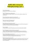 NURS 6501-Advanced Pathophysiology Quiz 1