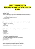 Final Exam Advanced Pathophysiology&comma; Pathophysiology Finals