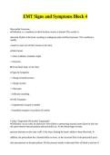 EMT Signs and Symptoms Block 4