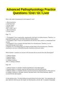 Advanced Pathophysiology Practice Questions&comma; End&comma; GI&comma; Liver