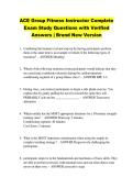 ACE Group Fitness Instructor Complete &NewLine;Exam Study Questions with Verified &NewLine;Answers &vert; Brand New Version 