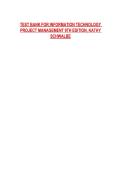 TEST BANK FOR INFORMATION TECHNOLOGY PROJECT MANAGEMENT 9TH EDITION&comma; KATHY SCHWALBE