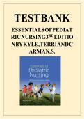 Testbank Essentials of Pediatric Nursing 3rd Edition Kyle Carman&colon; Complete Exam Material &lpar;Chapters 1-29&rpar;&NewLine;&NewLine;