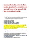 Louisiana Mechanical Contractor Exam &NewLine;Practice Questions And Correct Answers &NewLine;&lpar;Verified Answers&rpar; Plus Rationale 2027 &NewLine;Q&A&vert; Instant Download Pdf