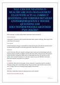 WGU C810 FOUNDATIONS IN&NewLine;HEALTHCARE DATA MANAGEMENT&NewLine;EXAM WITH ACTUAL CORRECT&NewLine;QUESTIONS AND VERIFIED DETAILED&NewLine;ANSWERS&vert;FREQUENTLY TESTED&NewLine;QUESTIONS AND&NewLine;SOLUTIONS&vert;NEWEST&vert;GUARANTEED&NewLine;PASS 2026&sol;2027