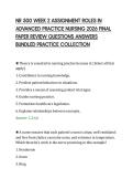 NR 500 WEEK 2 ASSIGNMENT ROLES IN&NewLine;ADVANCED PRACTICE NURSING 2026 FINAL&NewLine;PAPER REVIEW QUESTIONS ANSWERS&NewLine;BUNDLED PRACTICE COLLECTION