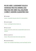 NR 500 WEEK 2 ASSIGNMENT ROLES IN&NewLine;ADVANCED PRACTICE NURSING 2026&NewLine;PRACTICE TEST SHEET FULL SOLUTIONS&NewLine;CORRECT ANSWERS GUARANTEED PASS